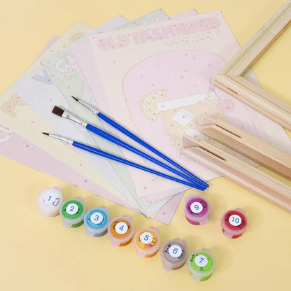 Malen nach Zahlen – 6 Mini-Kunstwerke | Bunte Cocktail-Edition